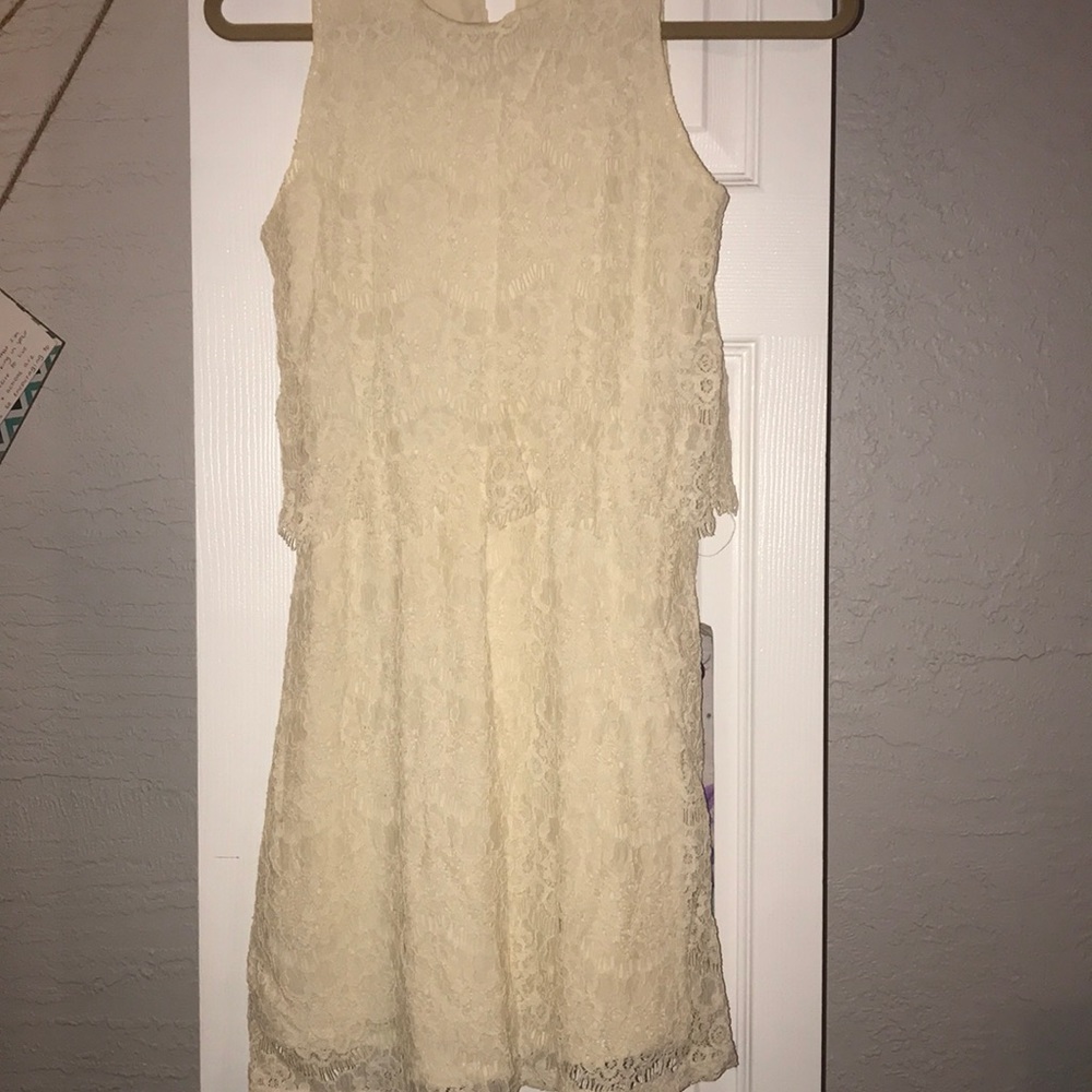 Lace crepe dress by Monteau